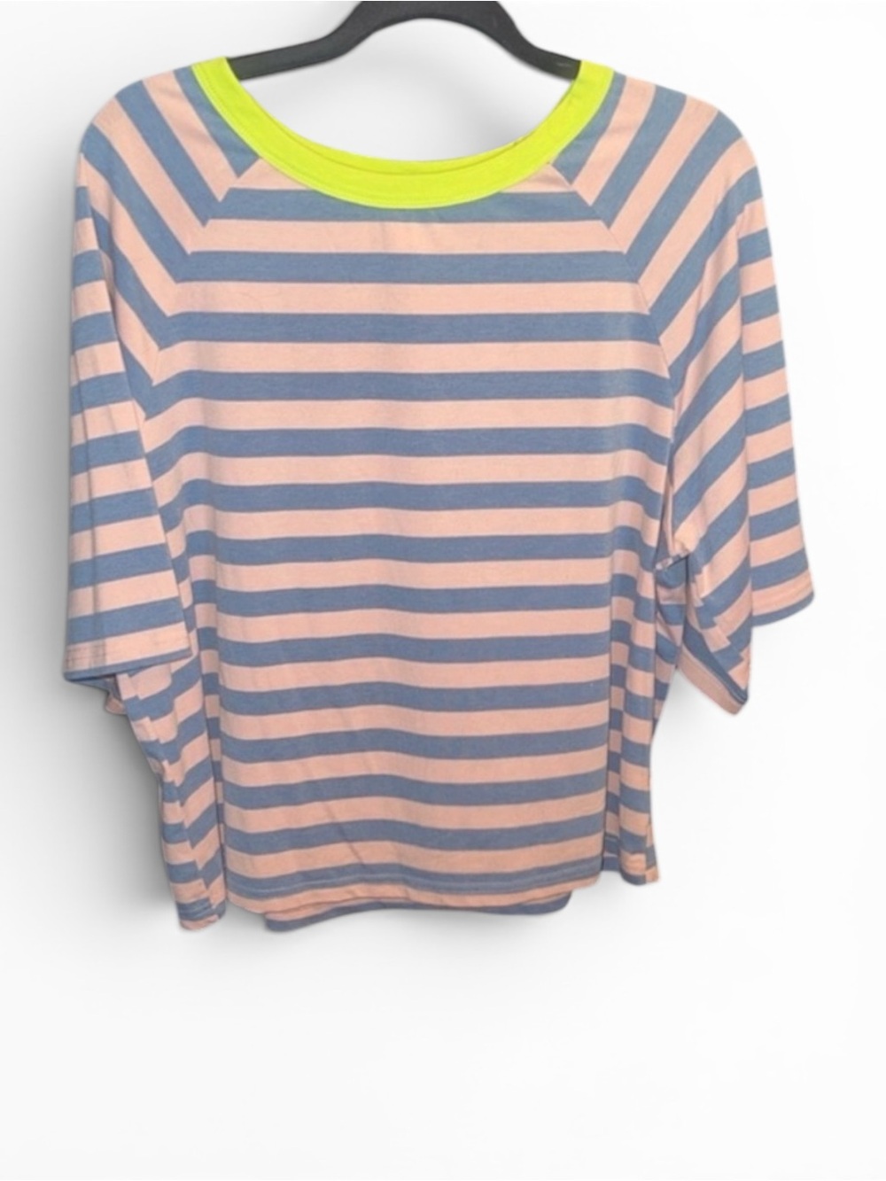 Striped Tee with Neon Trim Lg